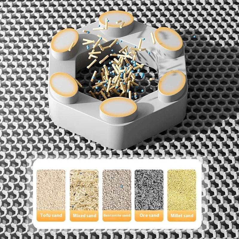 Washable EVA cat litter mat with honeycomb surface