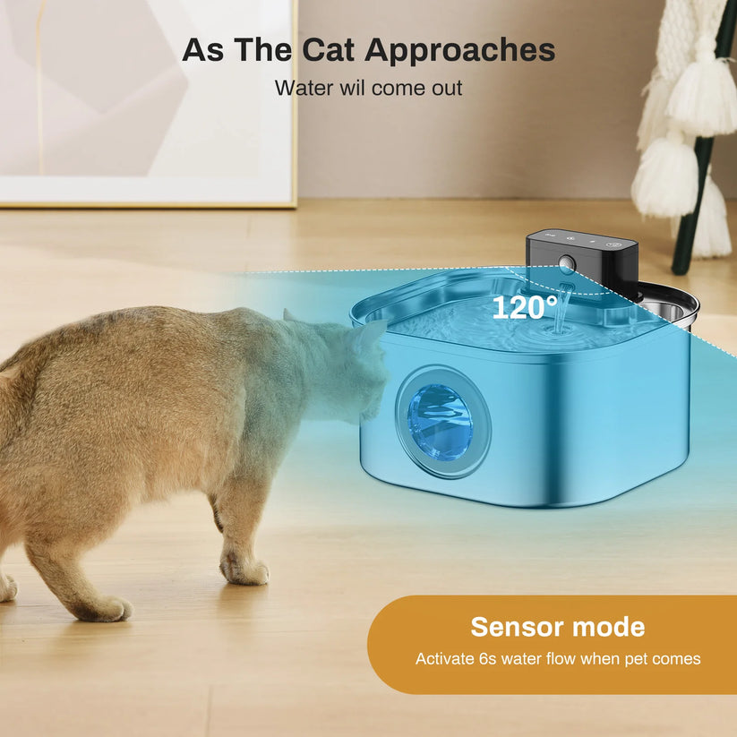 3.2L Automatic Stainless Steel Cat Water Fountain – photo 4