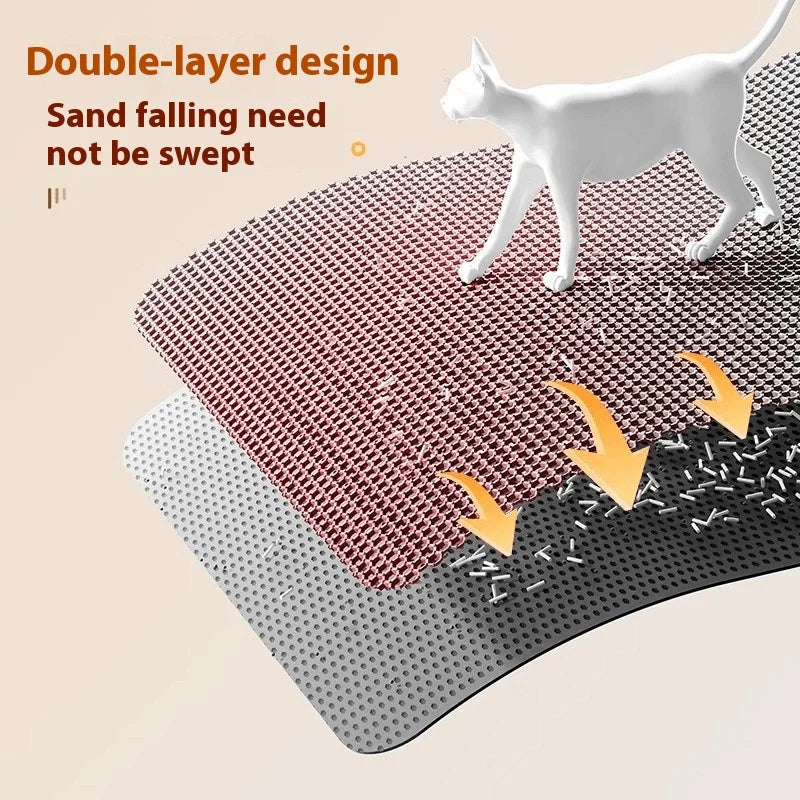 Waterproof double-layer cat litter mat for litter boxes