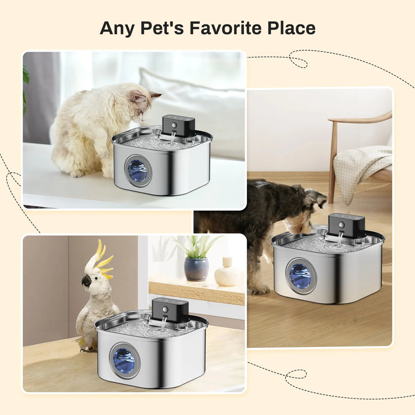 3.2L Automatic Stainless Steel Cat Water Fountain – photo 7