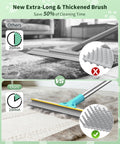Adjustable long-handle carpet rake for loose pet hair