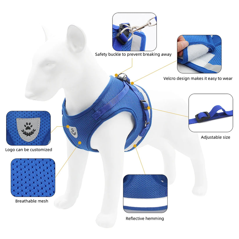 Reflective vest harness side product view