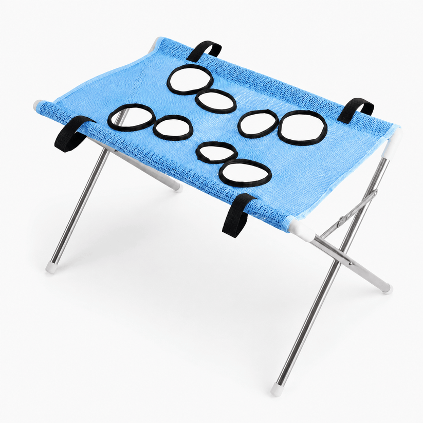 Foldable pet grooming rack in multiple color options