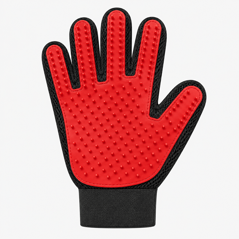 Red Pawfect Care GroomEase grooming glove