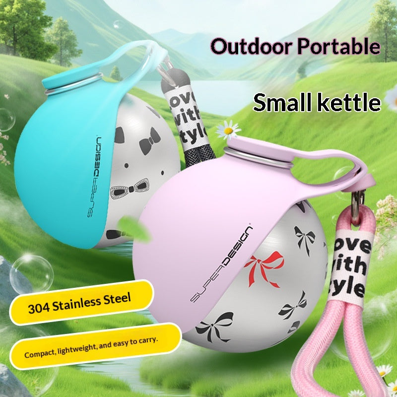 Portable stainless steel dog water bottle for walks