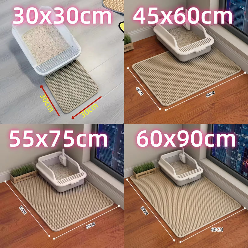 Double-layer litter mat that traps loose cat litter